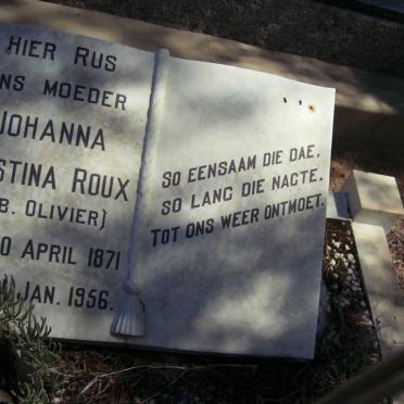 ROUX Johanna Christina nee OLIVIER 1871-1956