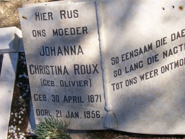 ROUX Johanna Christina nee OLIVIER 1871-1956
