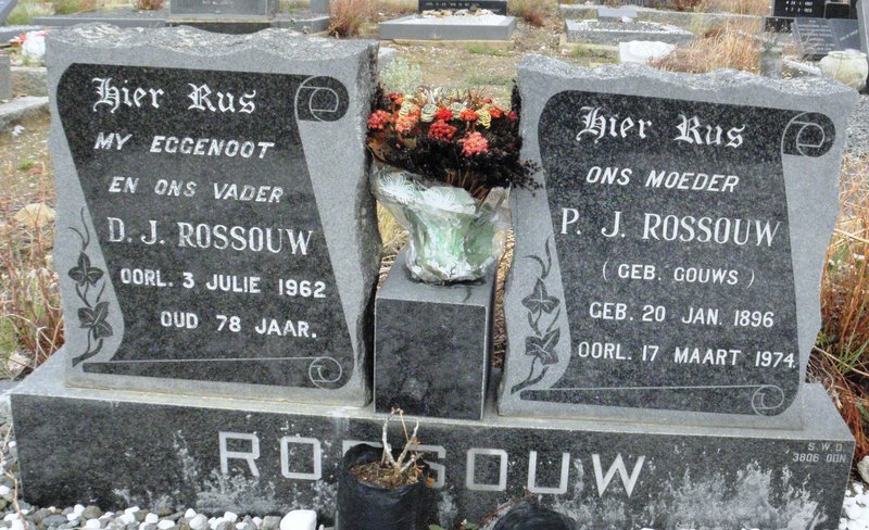 ROSSOUW D. J. -1962 &amp; P.J. GOUWS 1896-1974