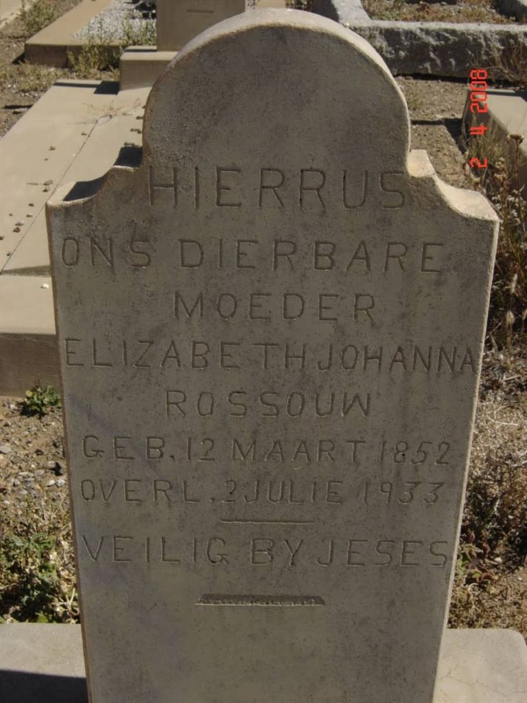 ROSSOUW Elizabeth Johanna 1852-1933