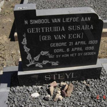 STEYL Gertruida Susara nee VAN ECK 1909-1998