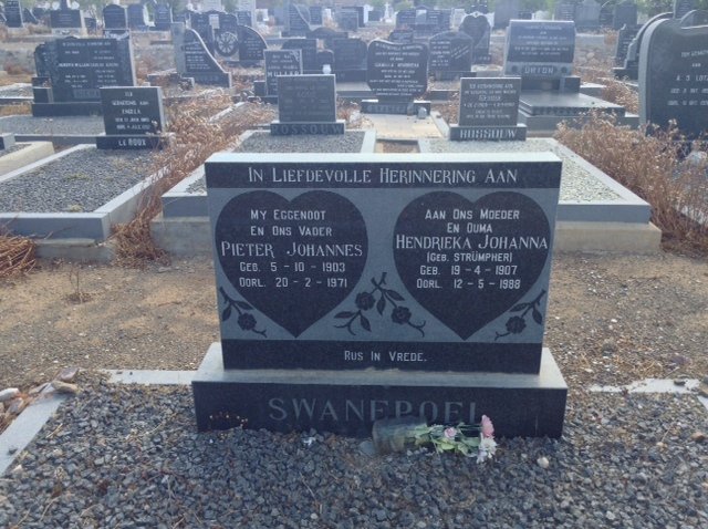 SWANEPOEL Pieter Johannes 1903-1971 &amp; Hendrieka Johanna STRUMPHER 1907-1988