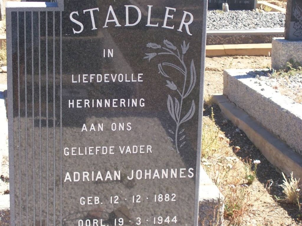 STADLER Adriaan Johannes 1882-1944