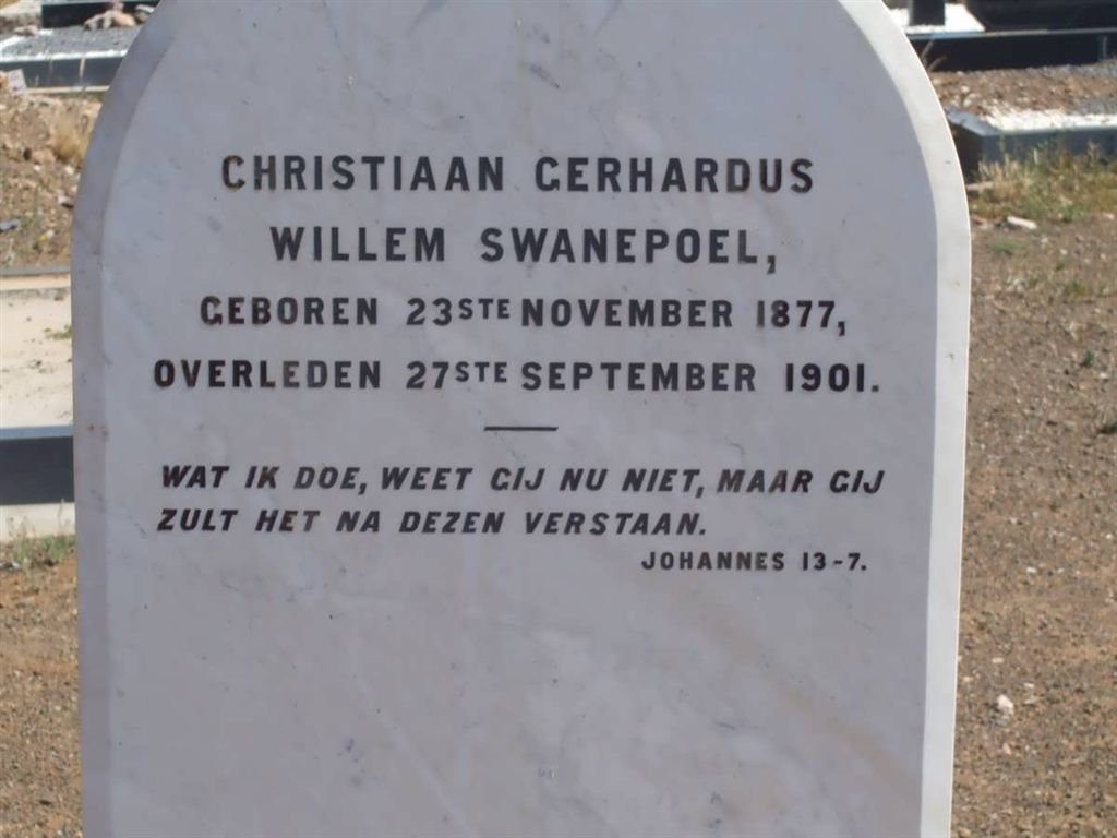 SWANEPOEL Christiaan Gerhardus Willem 1877-1901