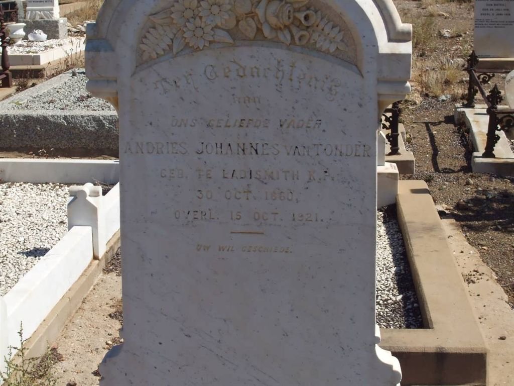 TONDER Andries Johannes, van 1860-1921
