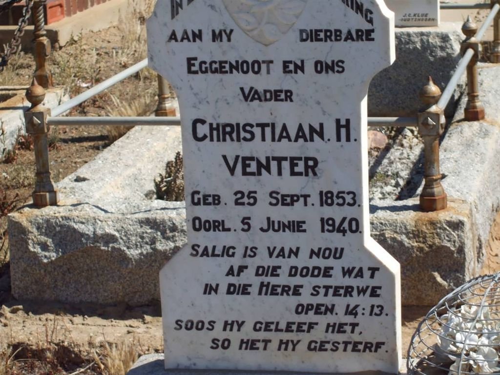 VENTER Christiaan H. 1853-1940