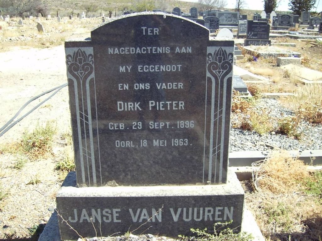 VUUREN Dirk Pieter, Janse van 1896-1963