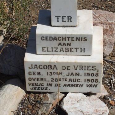 VRIES Elizabeth Jacoba, de 1908-1908