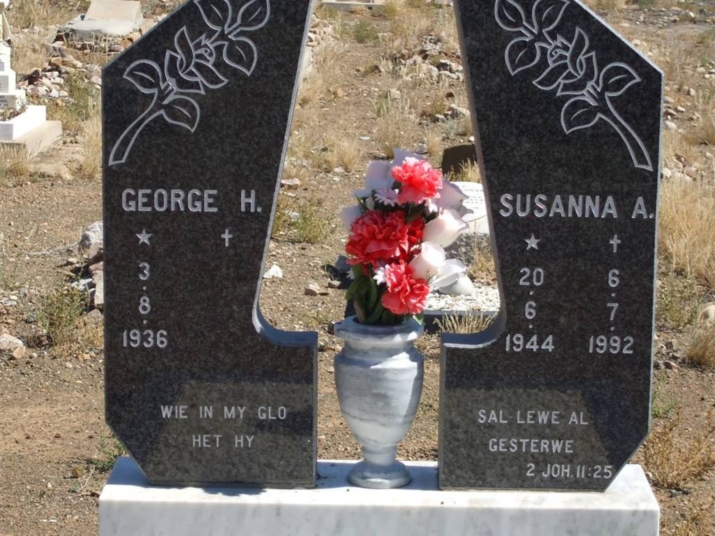 VOLSCHENK George H. 1936-  &amp; Susanna A. 1944-1992