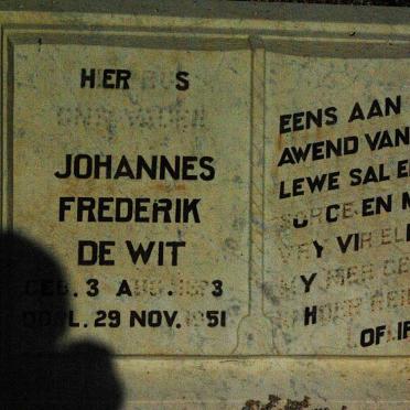 WIT Johannes Frederik, de 1873-1951