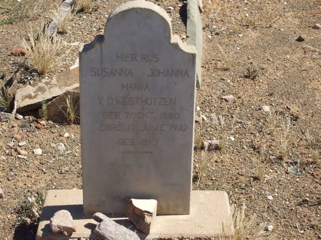 WESTHUIZEN Susanna Johanna Maria, v.d. 1880-1910