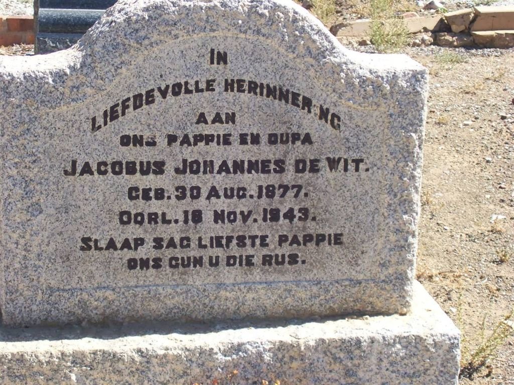 WIT Jacobus Johannes, de 1877-1943
