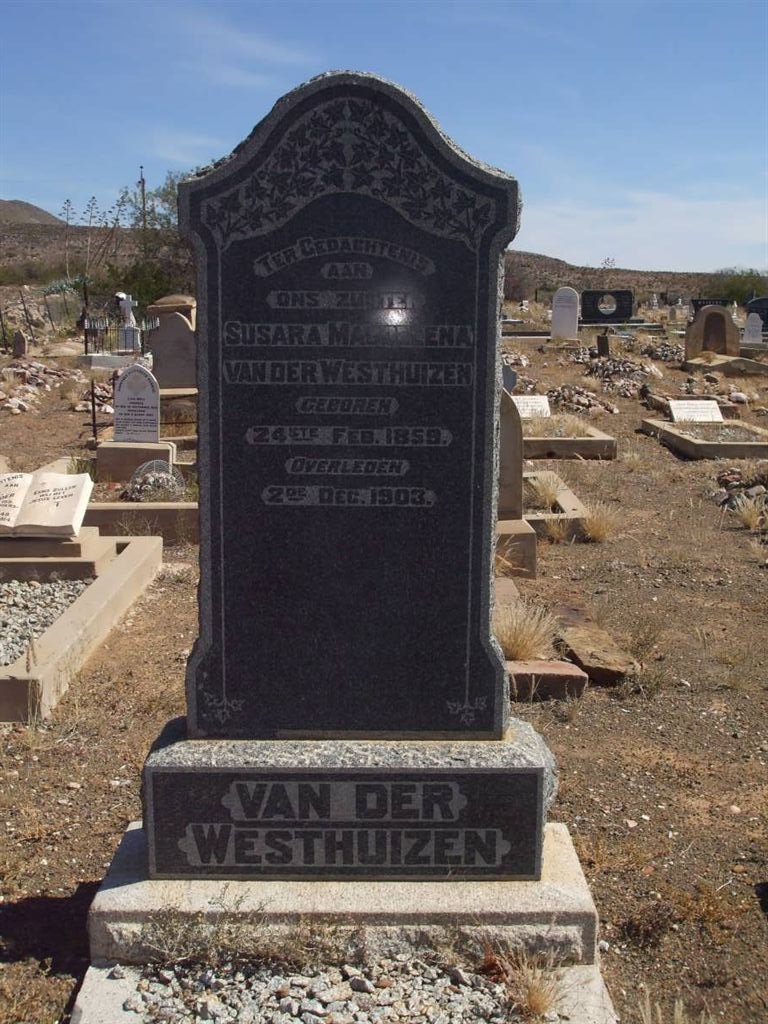 WESTHUIZEN Susara Magdalena, van der 1859-1903