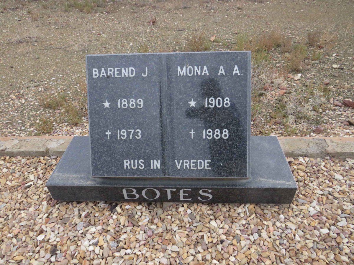BOTES Barend J. 1889-1973 &amp; Mona A.A. 1908-1988