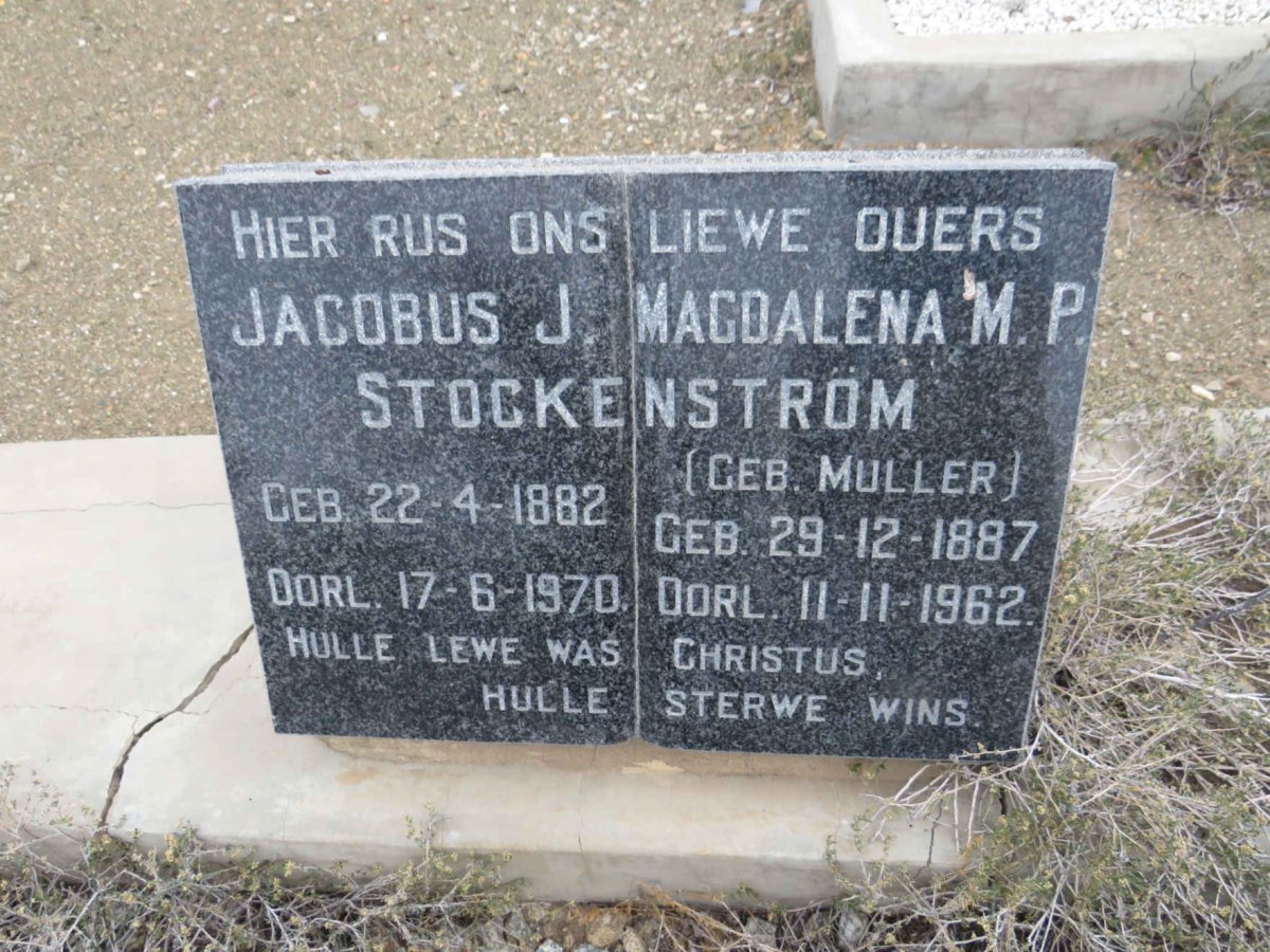 STOCKENSTROM Jacobus J. 1882-1970 &amp; Magdalena M.P. MULLER 1887-1962
