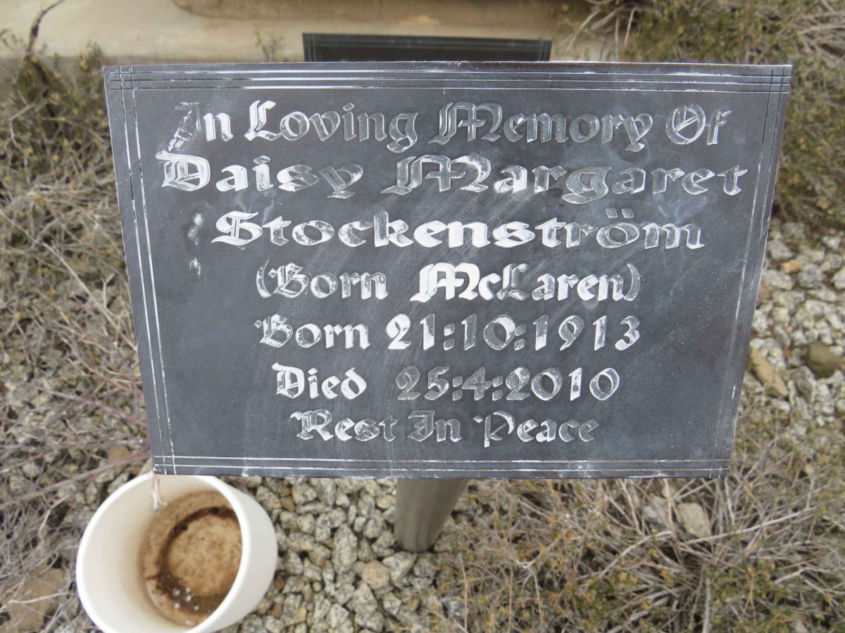 STOCKENSTROM Daisy Margaret nee MCLAREN 1913-2010