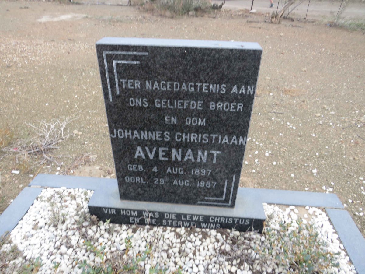 AVENANT Johannes Christiaan 1897-1987