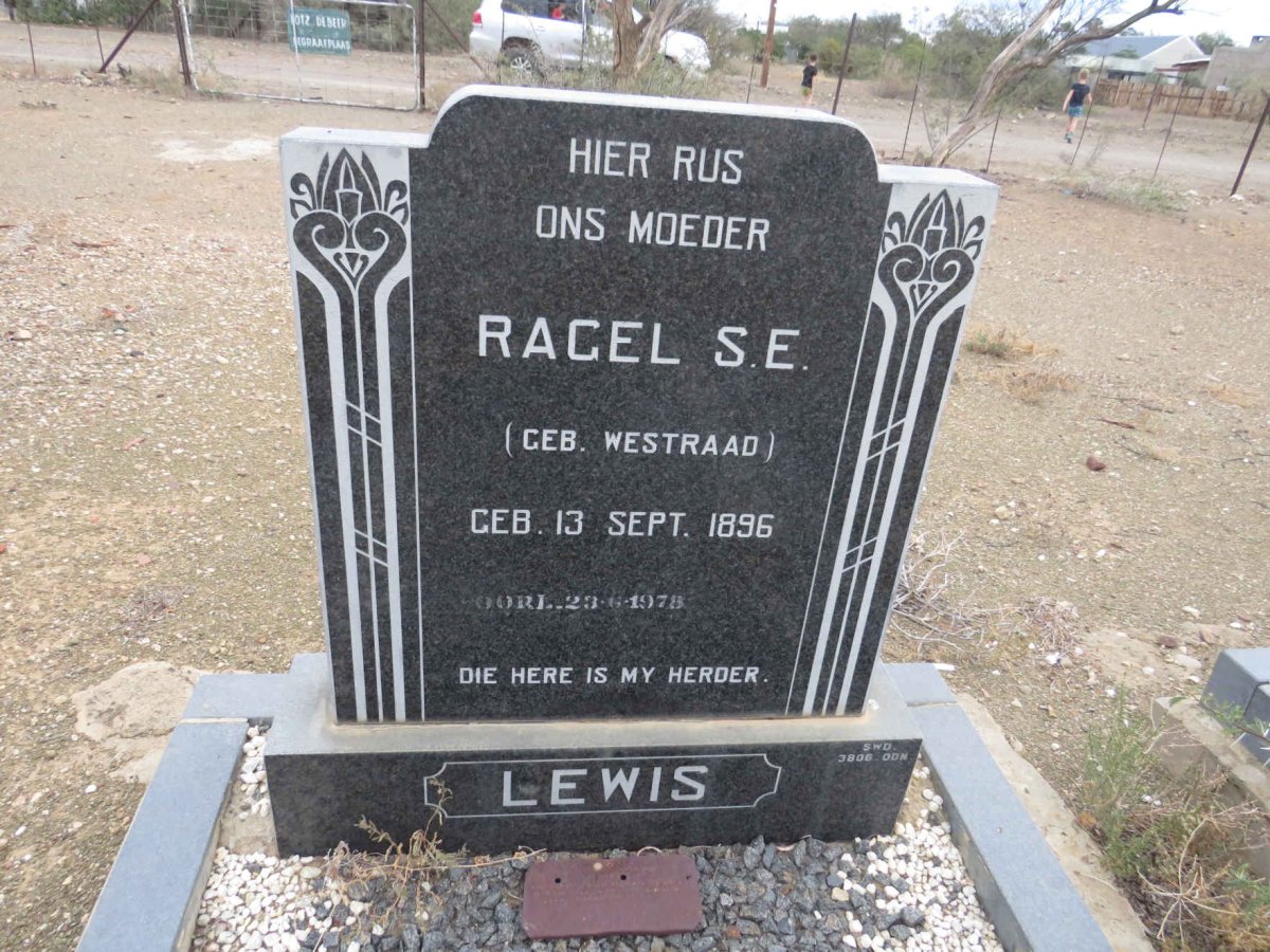 LEWIS Ragel S.E. nee WESTRAAD 1896-1978