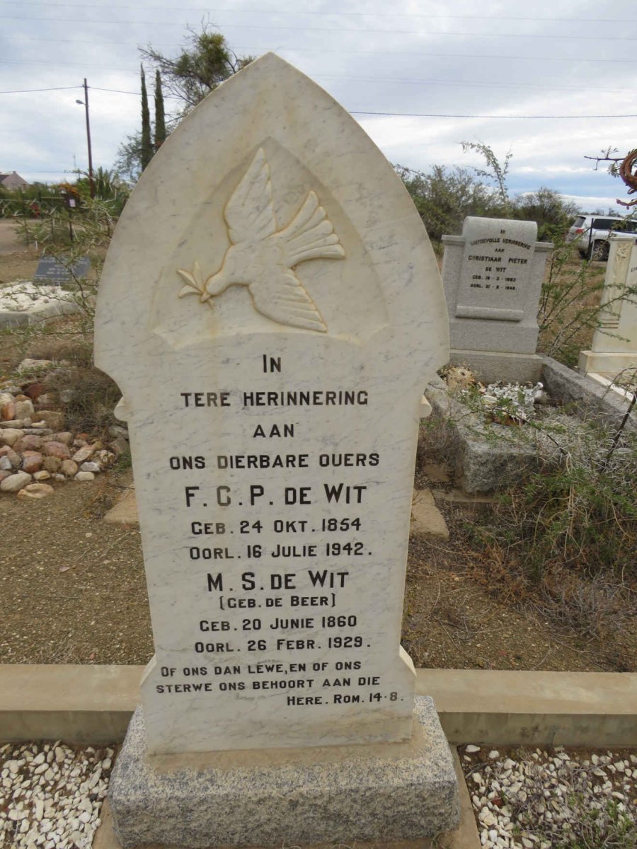 WIT F.C.P., de 1854-1942 &amp; M.S. De BEER 1860-1929