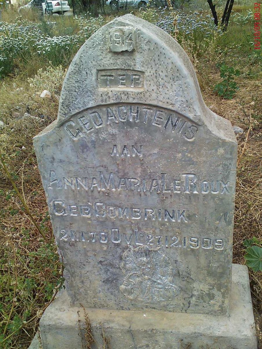 ROUX Anna Maria, le nee COMBRINK 187?-1909