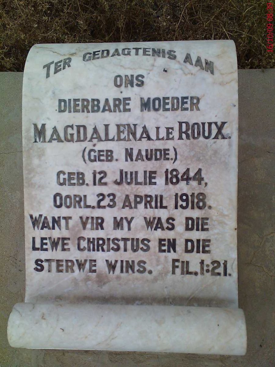 ROUX Magdalena, le nee NAUDE 1844-1918