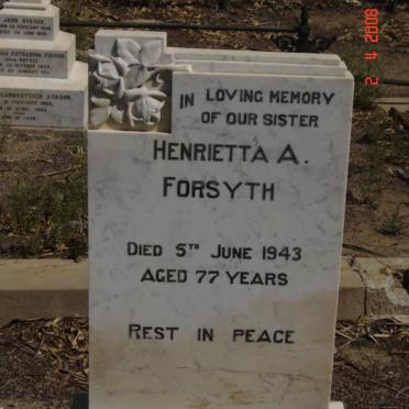 FORSYTH Henrietta A. -1943