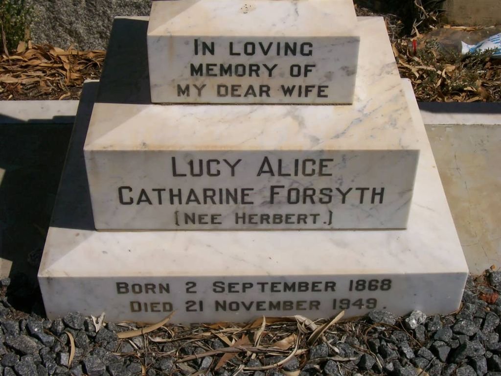FORSYTH Lucy Alice Catherine nee HERBERT 1868-1949