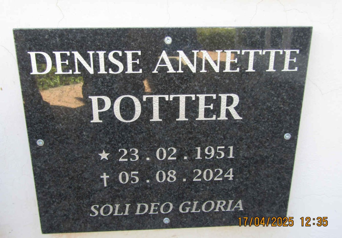 POTTER Denise Annette 1951-2024