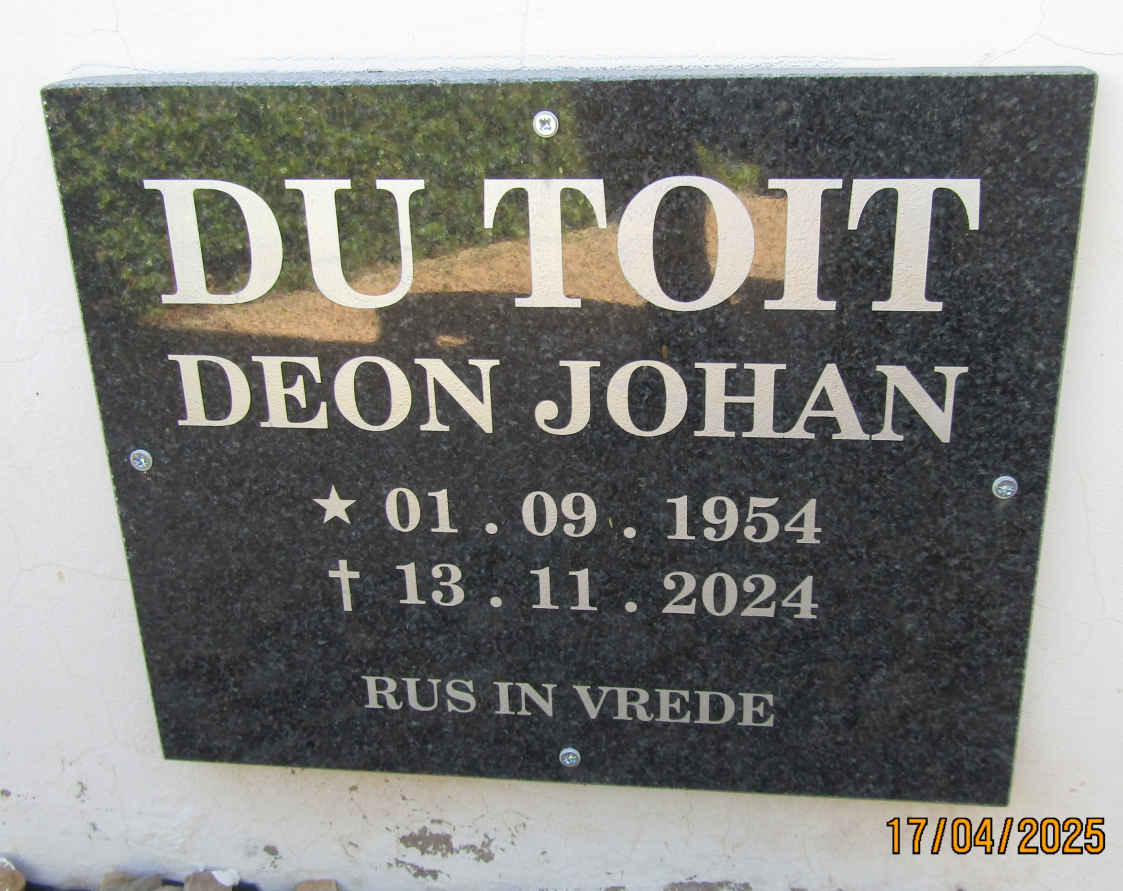 TOIT Deon Johan, du 1954-2024