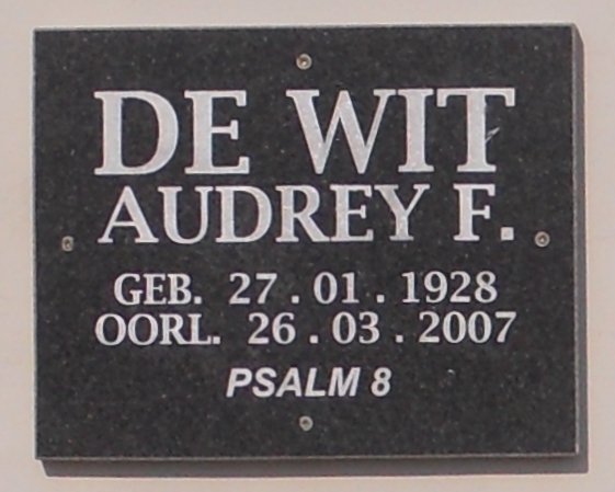WIT Audrey F., de 1928-2007