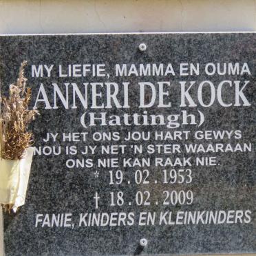 KOCK Anneri, de nee HATTINGH 1953-2009