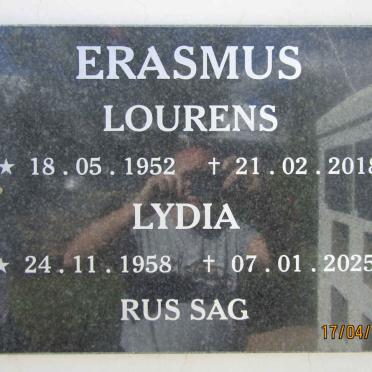 ERASMUS Lourens 1952-2018 & Lydia 1958-2025