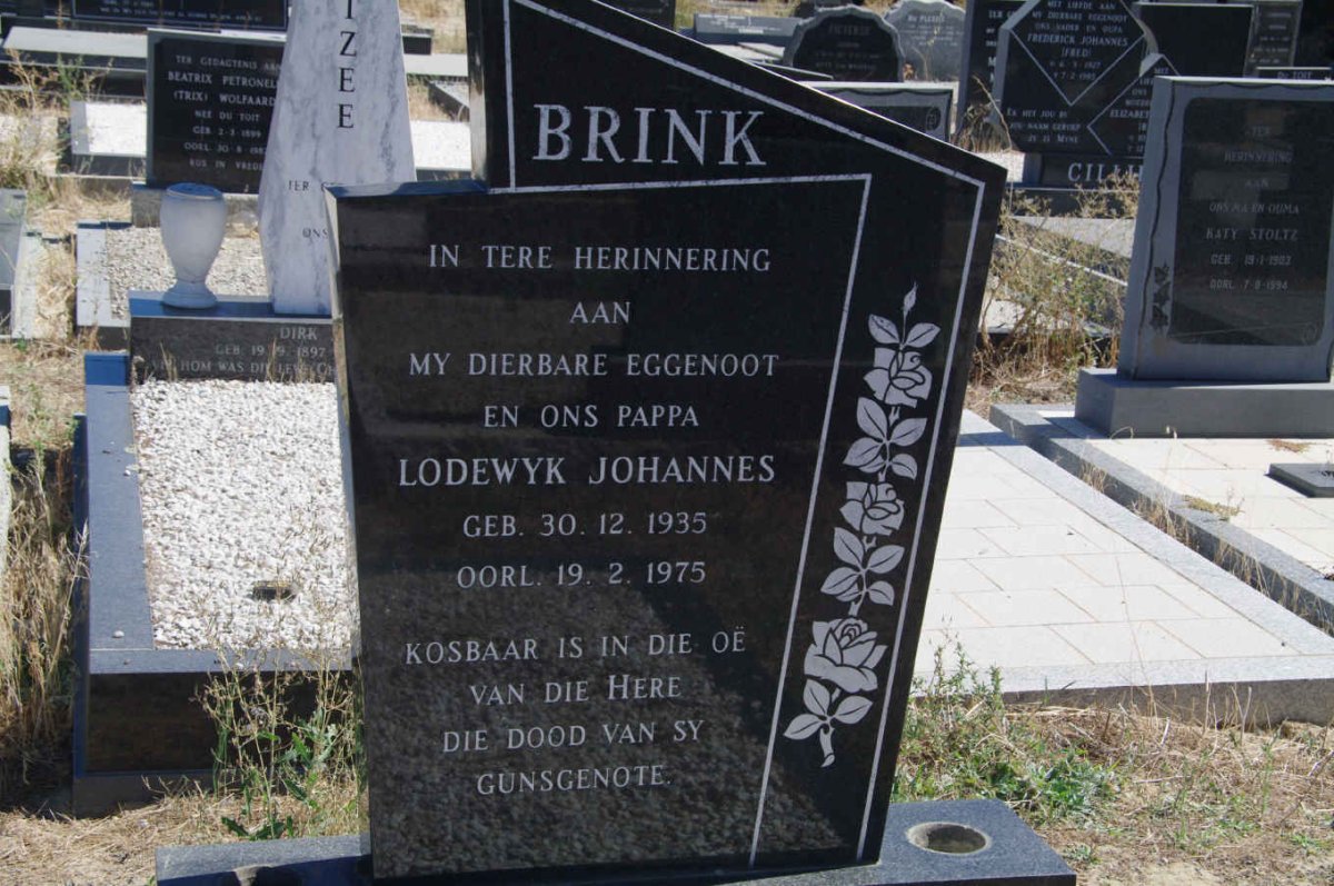 BRINK Lodewyk Johannes 1935-1975  