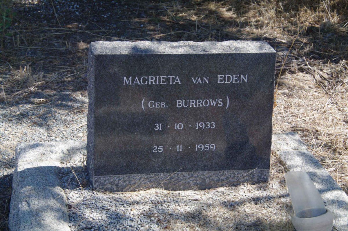 EDEN Magrieta, van nee BURROWS 1933-1959