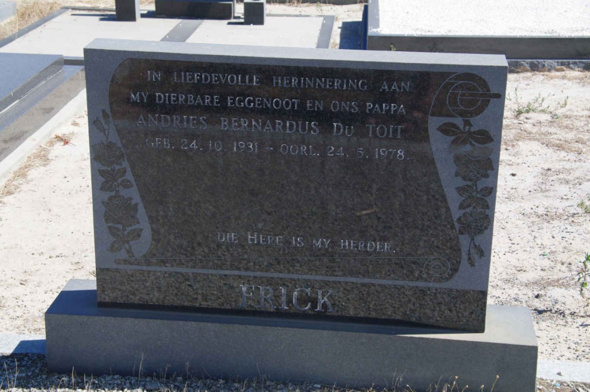 FRICK Andries Bernardus Du Toit 1931-1978