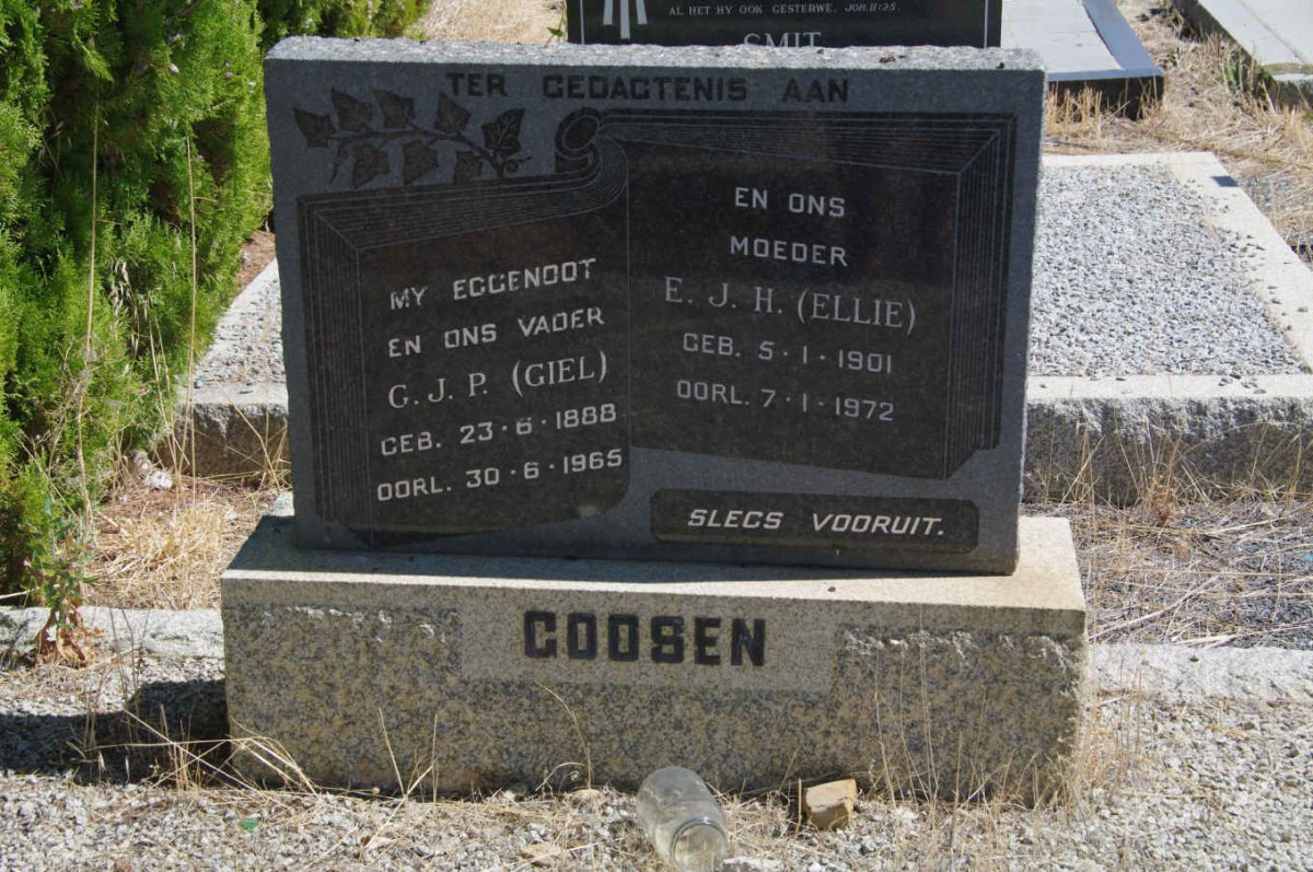 GOOSEN G.J.P. 1888-1965 &amp; E.J.H. 1901-1972