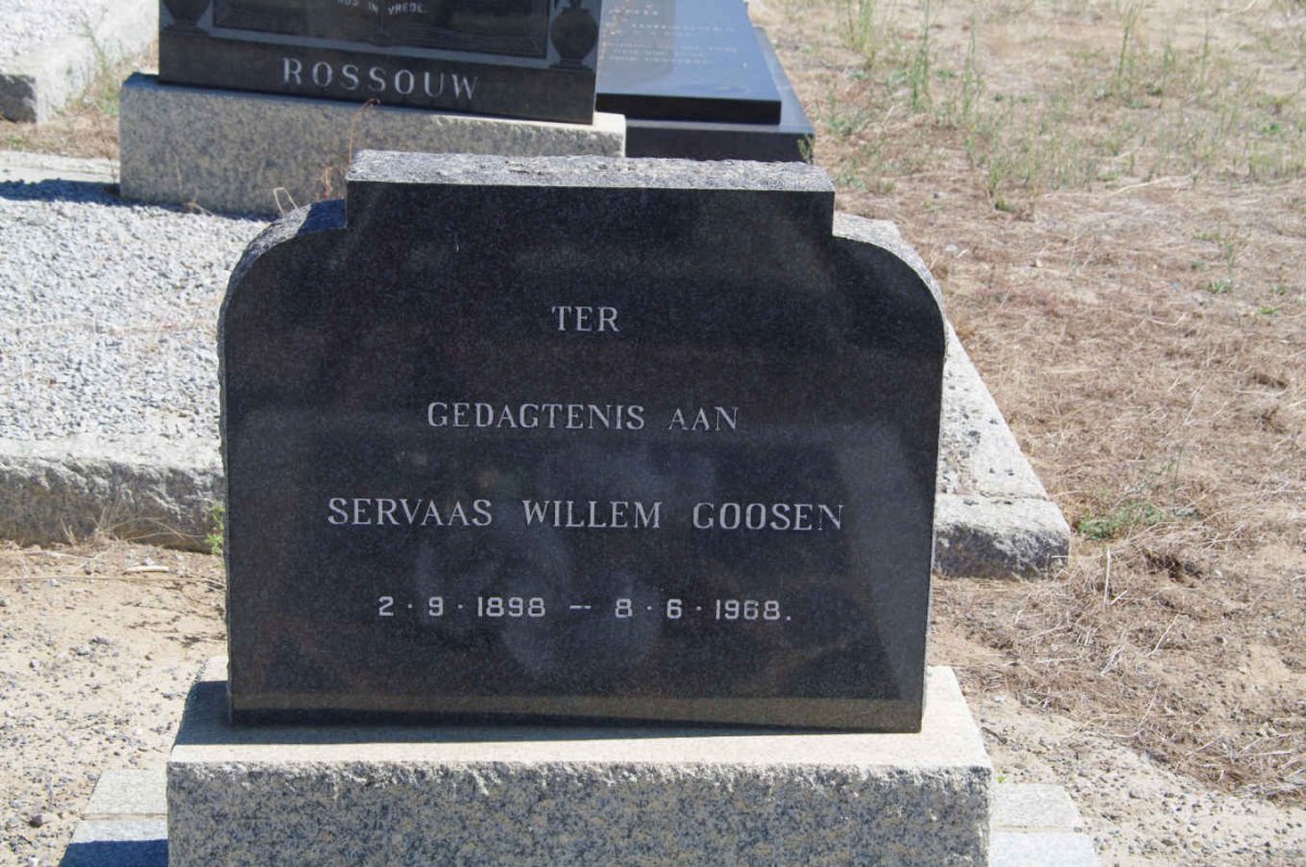 GOOSEN Servaas Willem 1898-1968