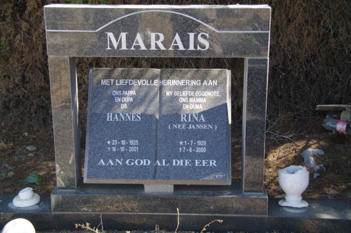 MARAIS Hannes 1925-2001 &amp; Rina JANSEN 1929-2000