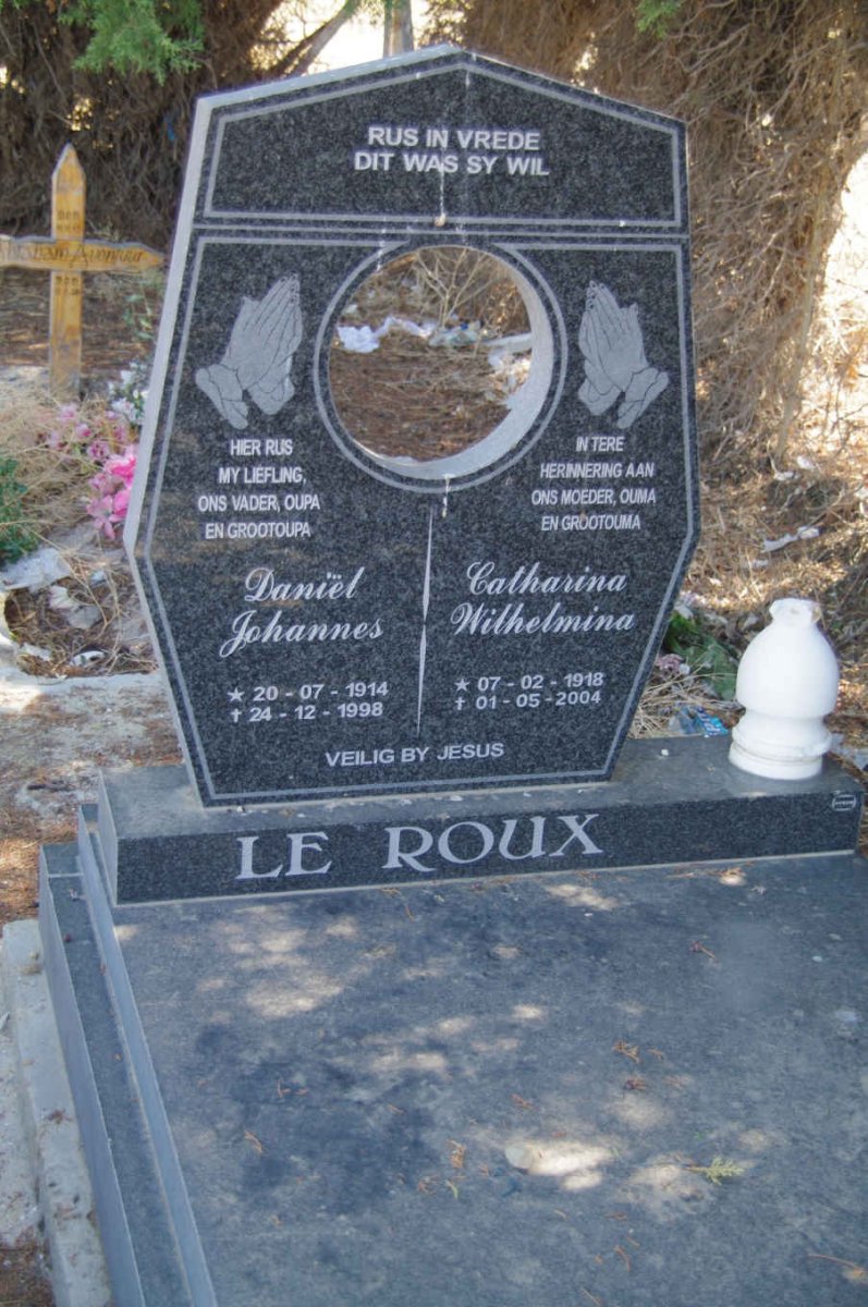 ROUX Daniel Johannes, le 1914-1998 &amp; Catharina Wilhelmina 1918-2004