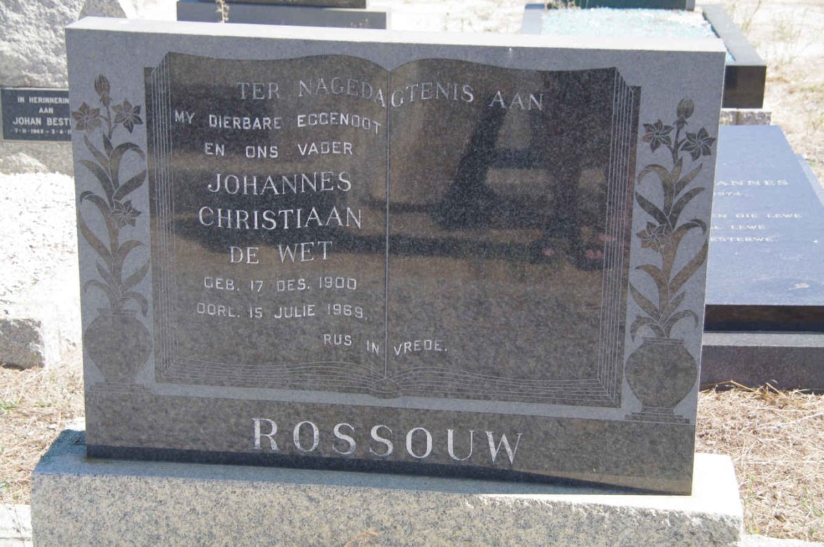 ROSSOUW Johannes Christiaan De Wet 1900-1969