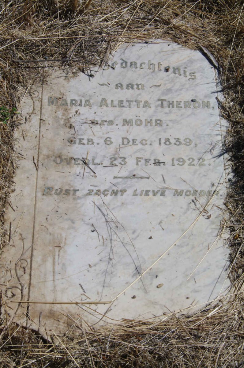 THERON Maria Aletta nee MOHR 1839-1922