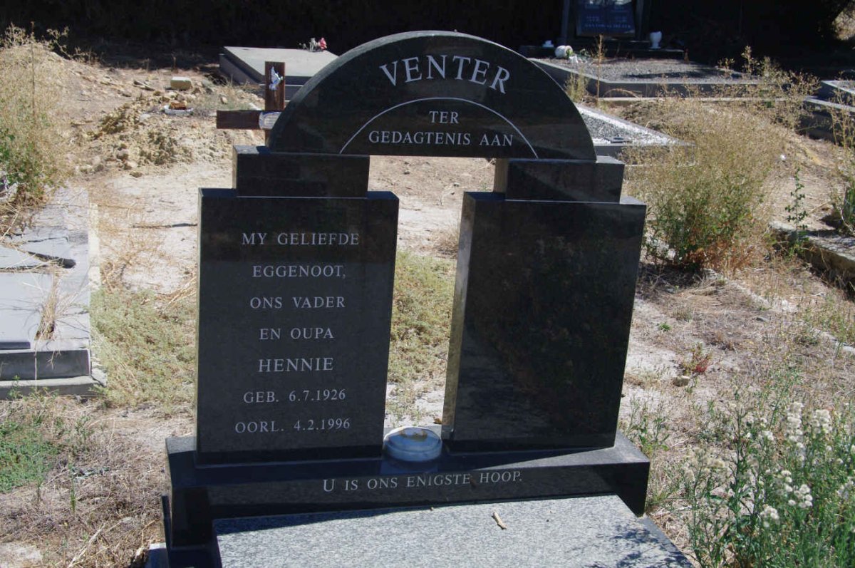 VENTER Hennie 1926-1996