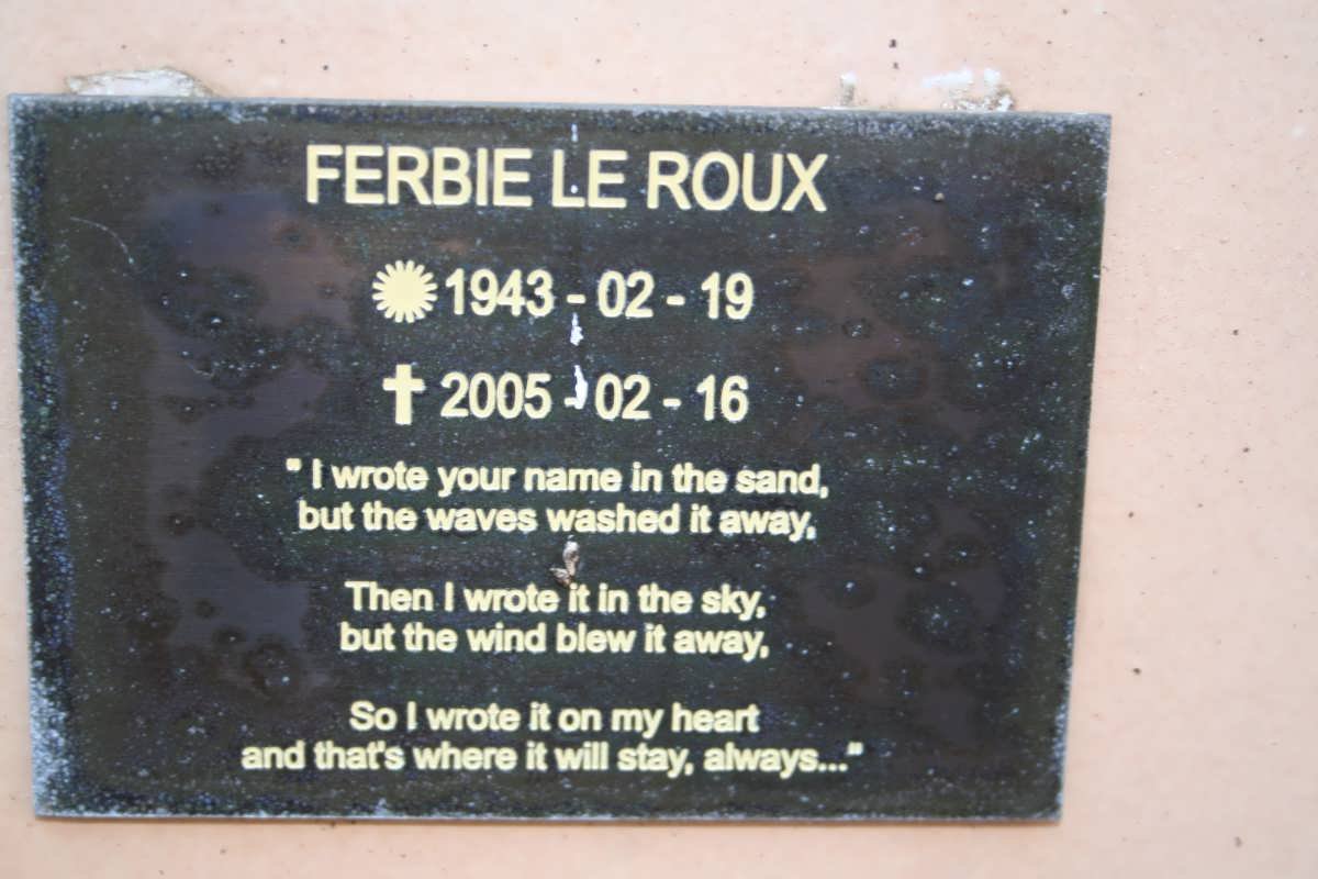 ROUX Ferbie, le 1943-2005