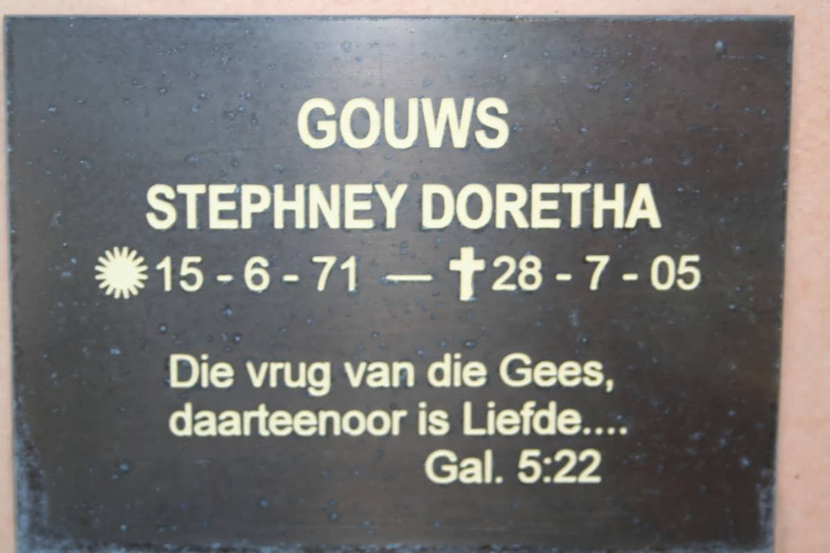 GOUWS Stephney Doretha 1971-2005