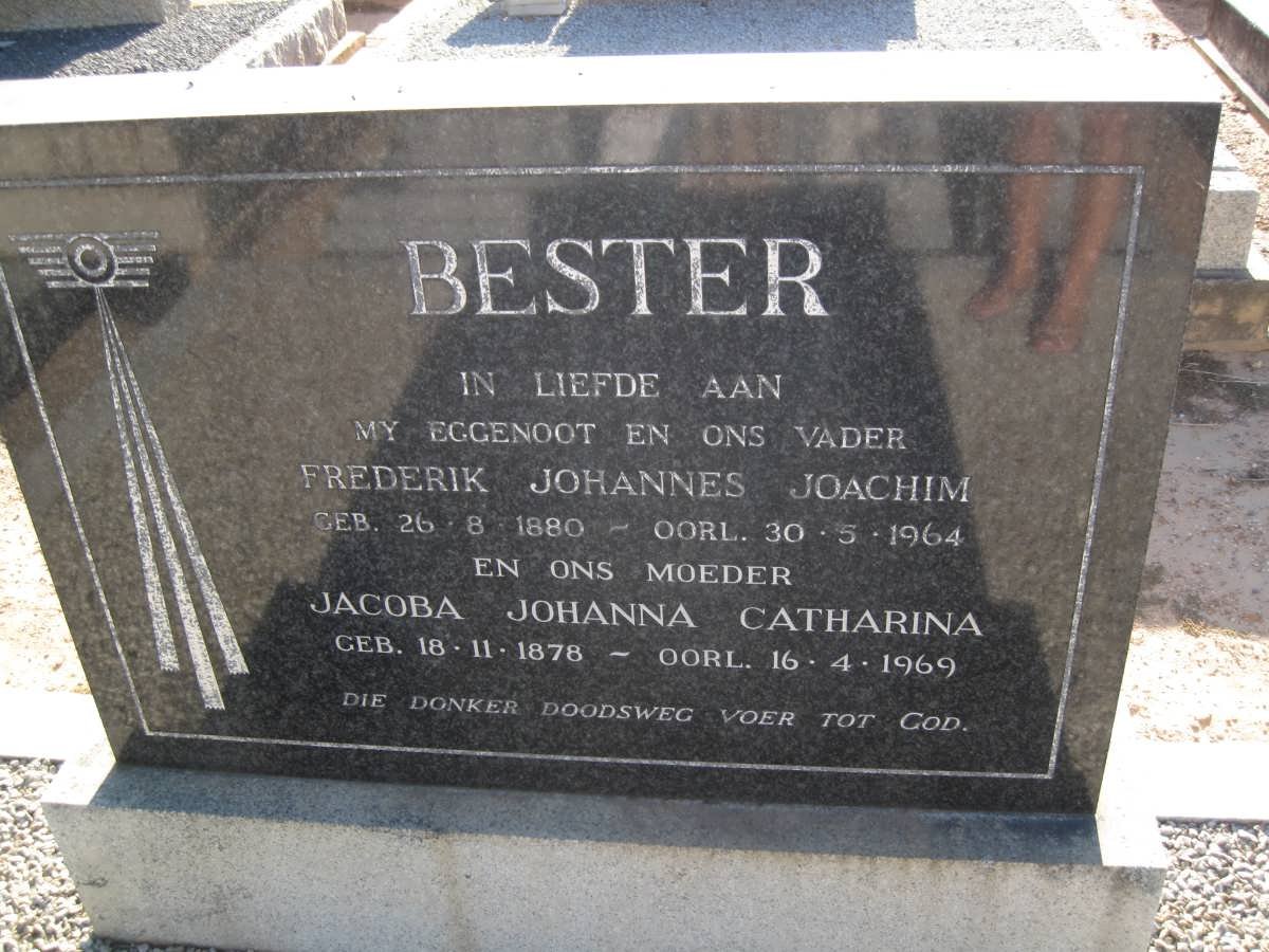 BESTER Frederik Johannes Joachim 1880-1964 &amp; Jacoba Johanna Catharina 1878-1969
