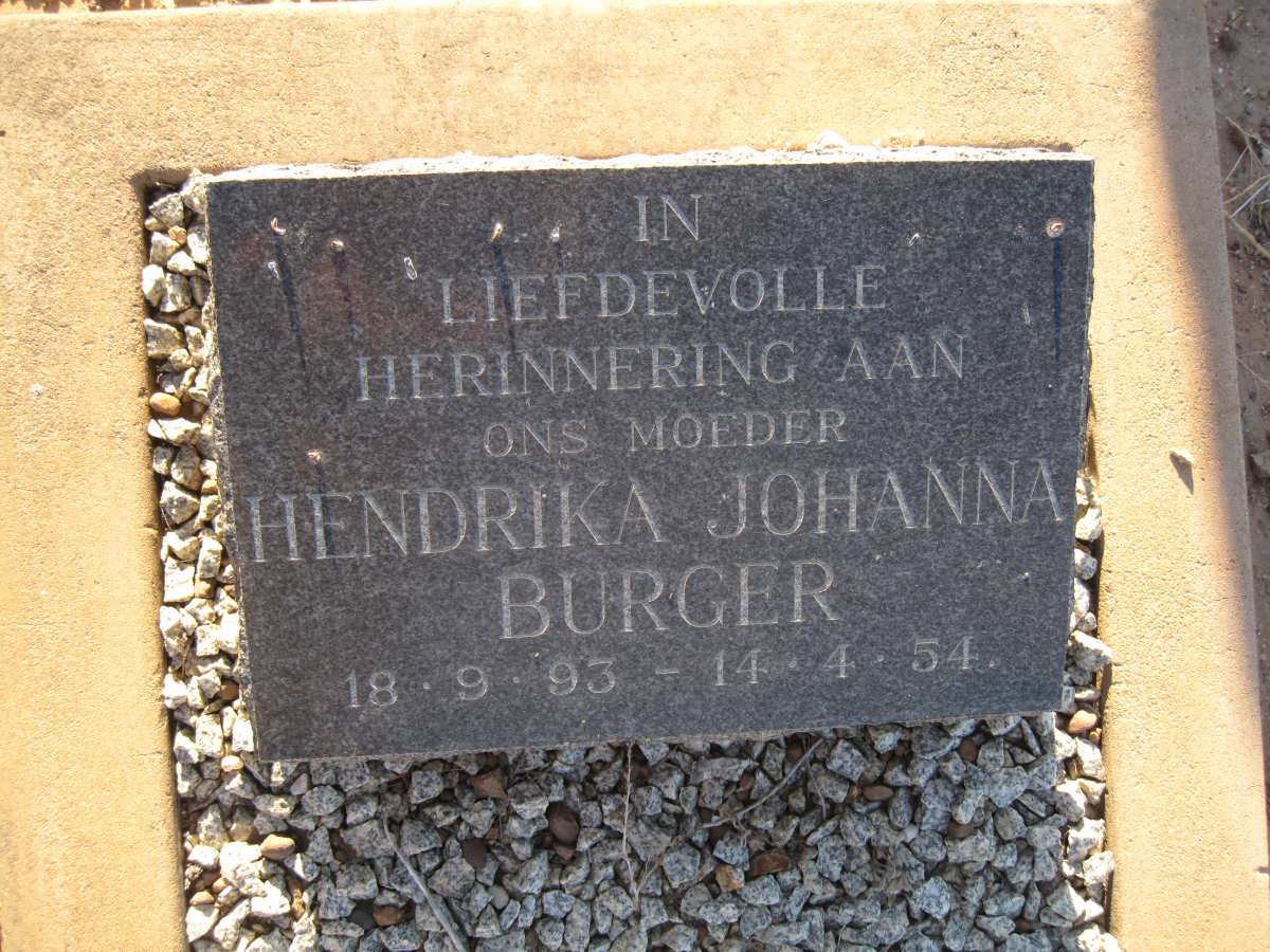 BURGER Hendrika Johanna 1893-1954 