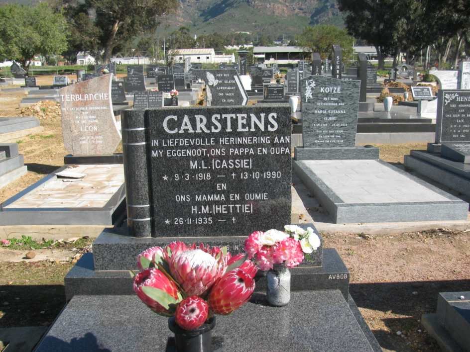 CARSTENS M.L. 1918-1990 &amp; H.M. 1935-