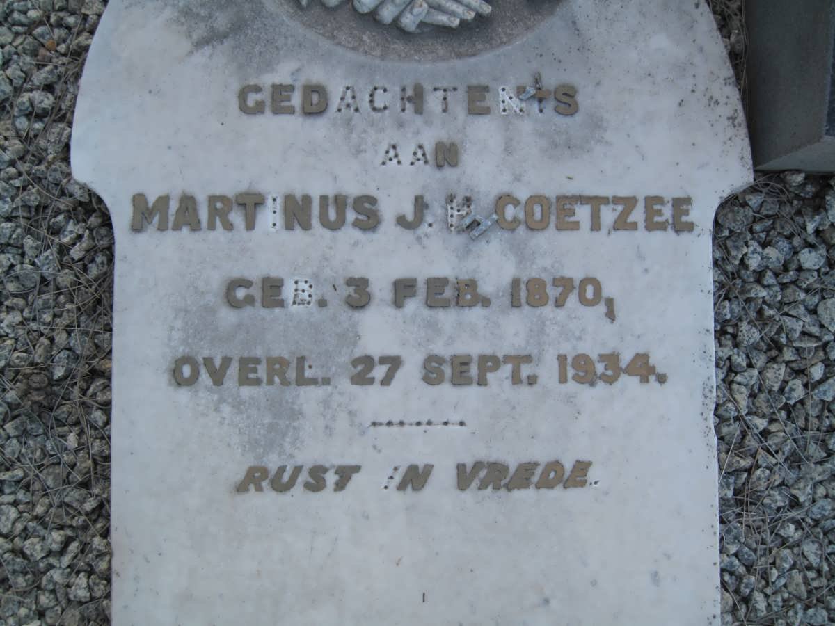COETZEE Martinus J. H. 1870-1934