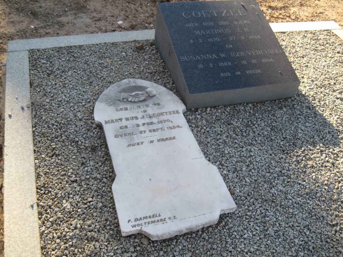 COETZEE Martinus J. H. 1870-1934 :: COETZEE Martinus J.H. 1870-1934 &amp; Susanna W. VERCUIEL 1869-1954