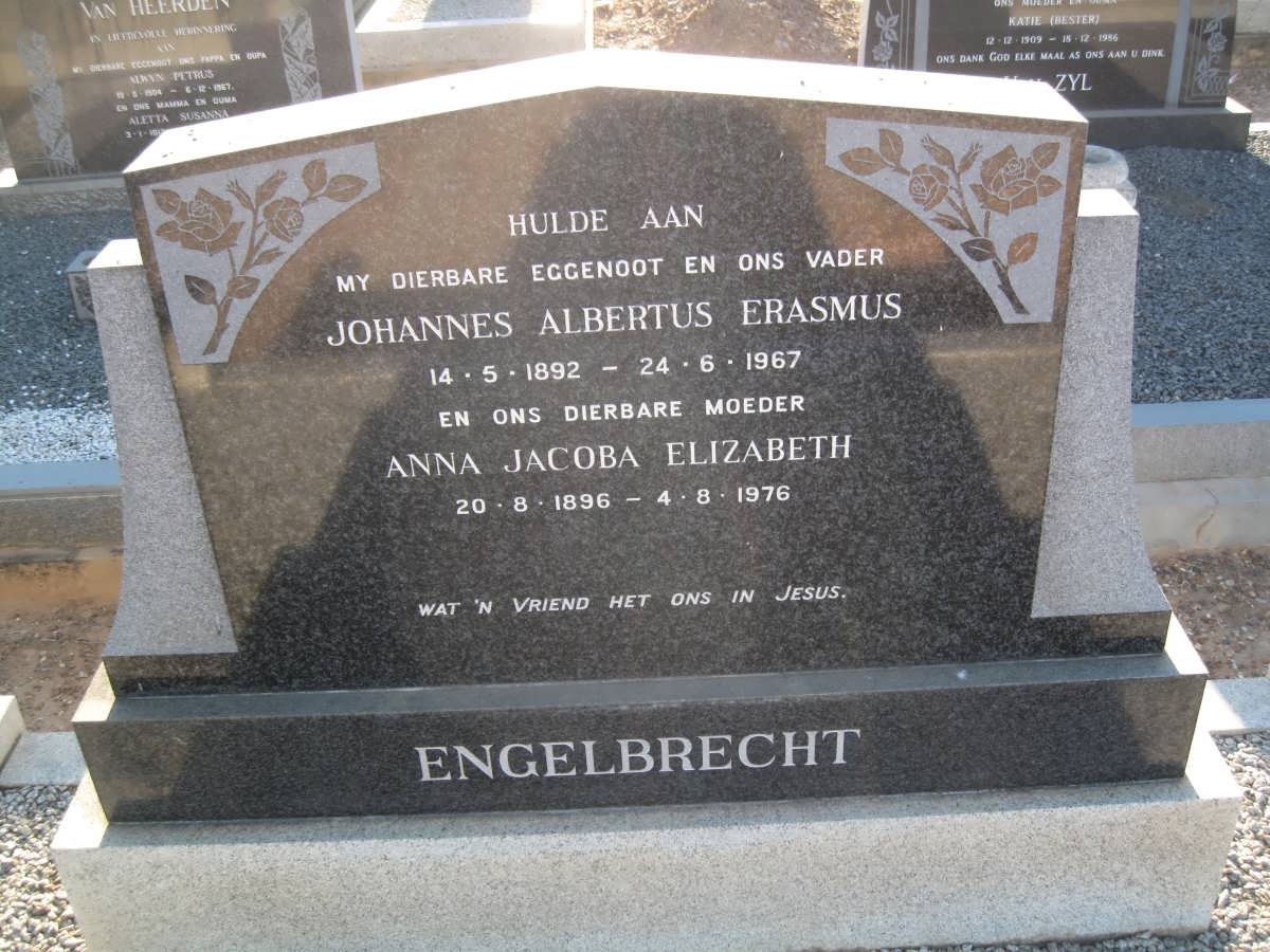 ENGELBRECHT Johannes Albertus Erasmus 1892-1967 &amp; Anna Jacoba Elizabeth 1896-1976